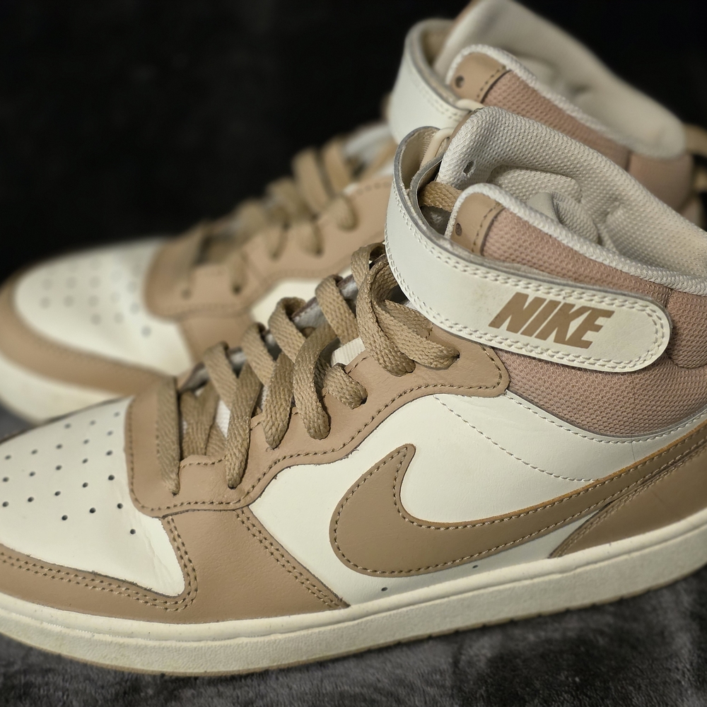 Nike High-Top Sneakers in Cream and Tan